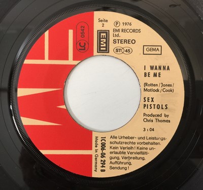 Lot 98 - SEX PISTOLS - ANARCHY IN THE UK C/W I WANNA BE ME (ORIGINAL GERMAN PICTURE SLEEVE COPY - EMI 1C 006-06294)