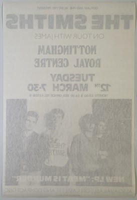 Lot 76 - THE SMITHS - ORIGINAL 1985 NOTTINGHAM CONCERT POSTER.
