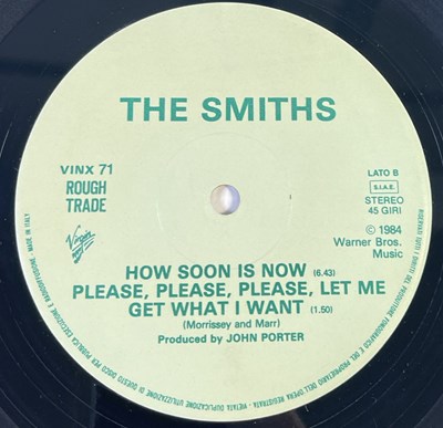 Lot 59 - THE SMITHS - WILLIAM IT WAS REALLY NOTHING 12"(WITHDRAWN 1984 ITALIAN 12" WITH DIFFERENT VERSION OF 'HOW SOON IS NOW?' - VINX 71)