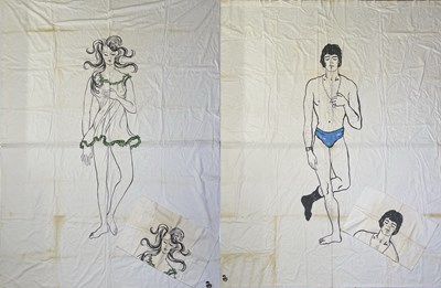 Lot 156 - THE BEATLES - ORIGINAL 1968 'ADAM' APPLE BOUTIQUE BED LINEN.