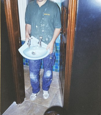 Lot 517 - OASIS INTEREST - SUPERNOVA HEIGHTS SKY BLUE TOILETS AND SINK.