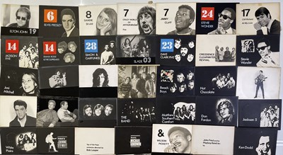 Lot 88 - TOP OF THE POPS - ORIGINAL CAMERA CARDS WITH ARTIST INFO INC JACKSON FIVE/SLADE ETC.