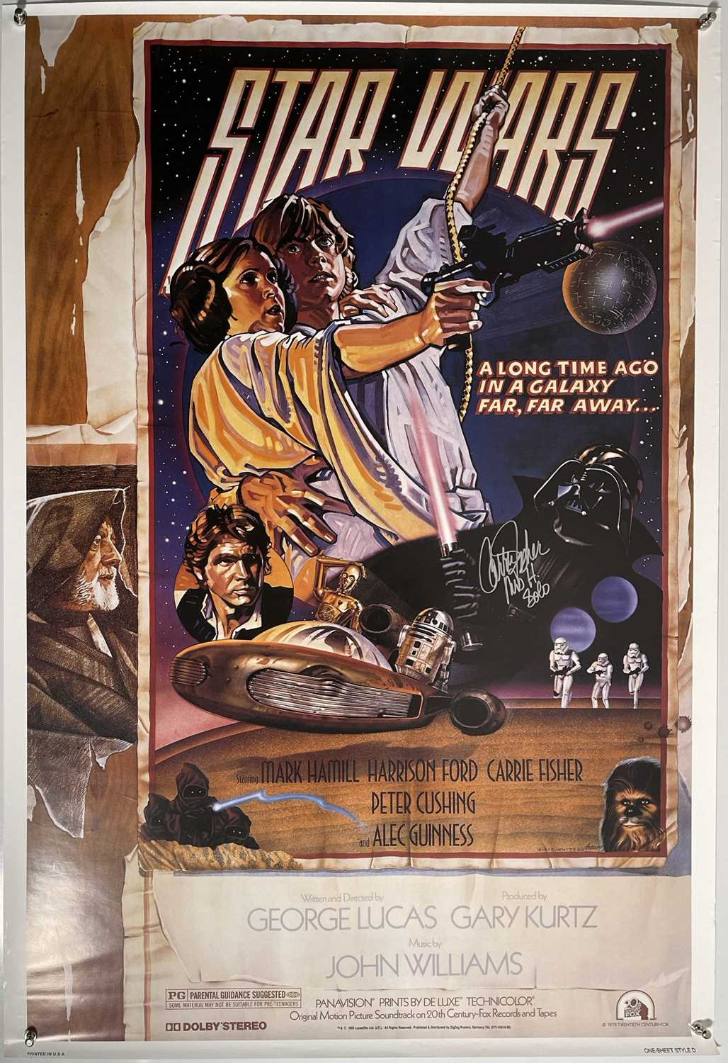 Lot 60 - STAR WARS - CARRIE FISHER SIGNED POSTER.