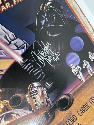 Lot 60 - STAR WARS - CARRIE FISHER SIGNED POSTER.