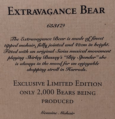 Lot 30 - Steiff Harrods Extravagance Bear 42 Musical Bear