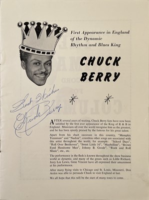 Lot 105 - SIGNED CHUCK BERRY PROGRAMME