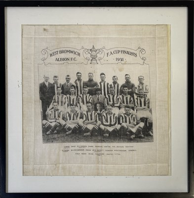 Lot 334 - FOOTBALL MEMORABILIA - WEST BROMWICH ALBION - 1931 FA CUP PRINTED LINEN PICTURE.