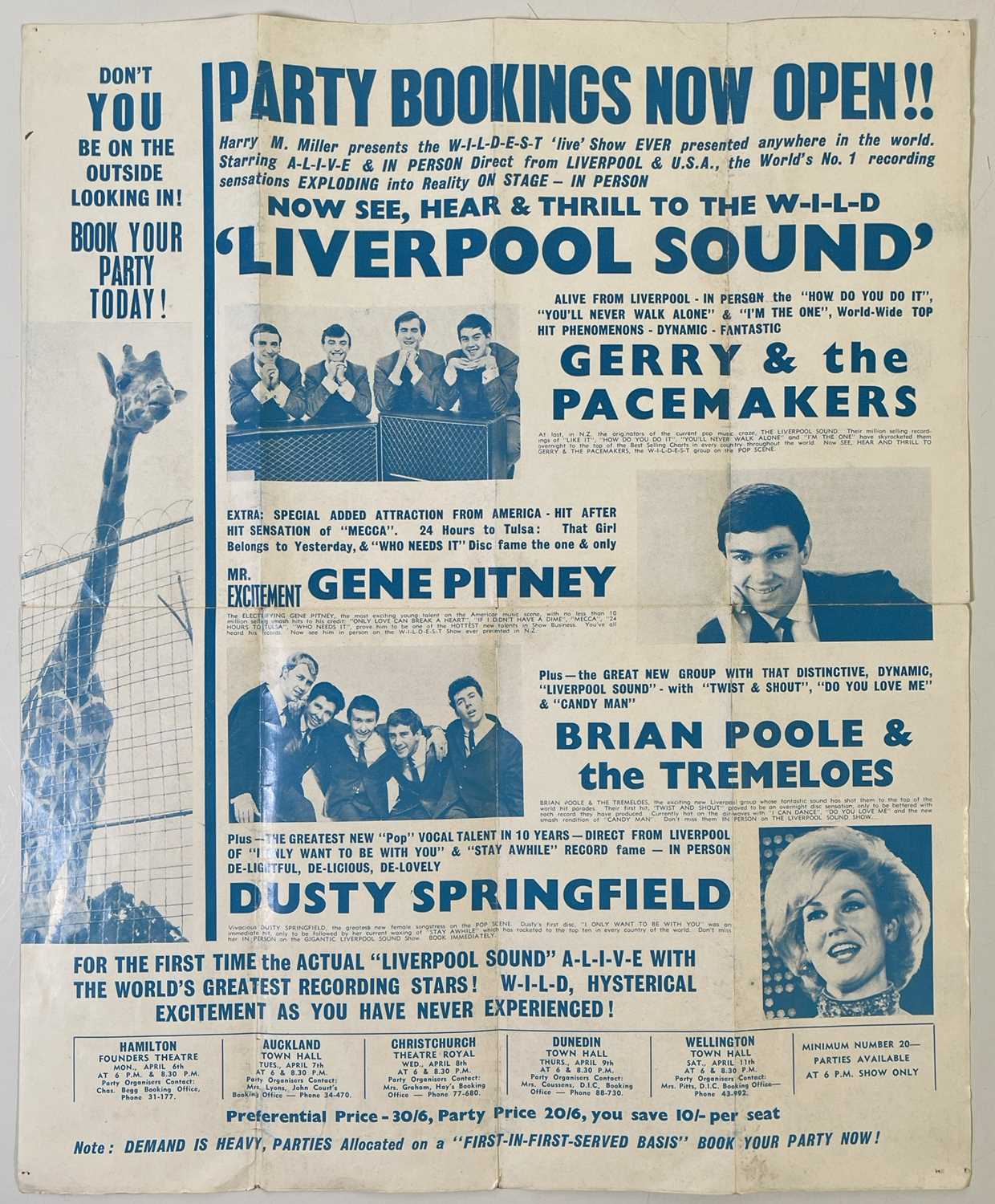 Lot 78 - 1960S MEMORABILIA INC ORIGINAL 1965 'LIVERPOOL SOUND' NEW ZEALAND POSTER.