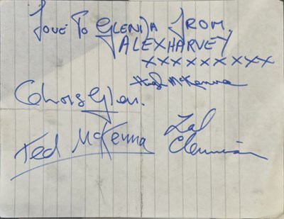 Lot 108 - COLLECTABLE 1970S PROGRAMMES AND HANDBILLS INC DAVID BOWIE/ELP - ALEX HARVEY SIGNED PAGE.