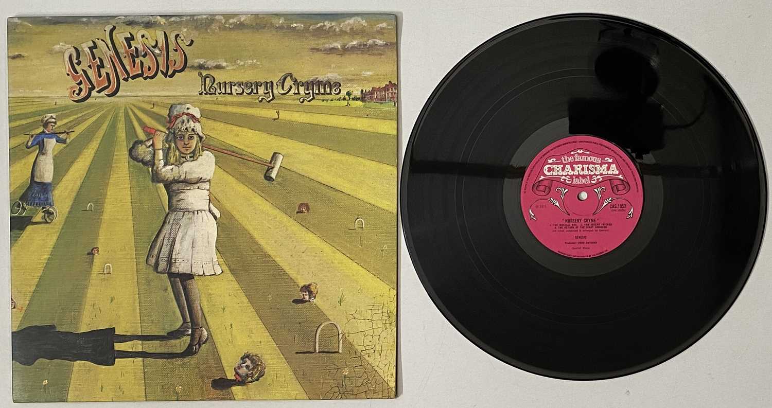 Lot 89 - GENESIS - NURSERY CRYME LP (ORIGINAL UK PINK SCROLL COPY - CAS 1052 - SUPERB EXAMPLE)