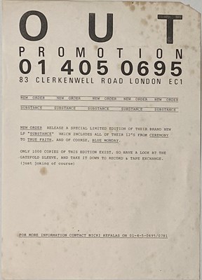 Lot 74 - NEW ORDER - THE GATEFOLD SUBSTANCE LP (LIMITED EDITION W/ PRESS RELEASE - FACT 200)