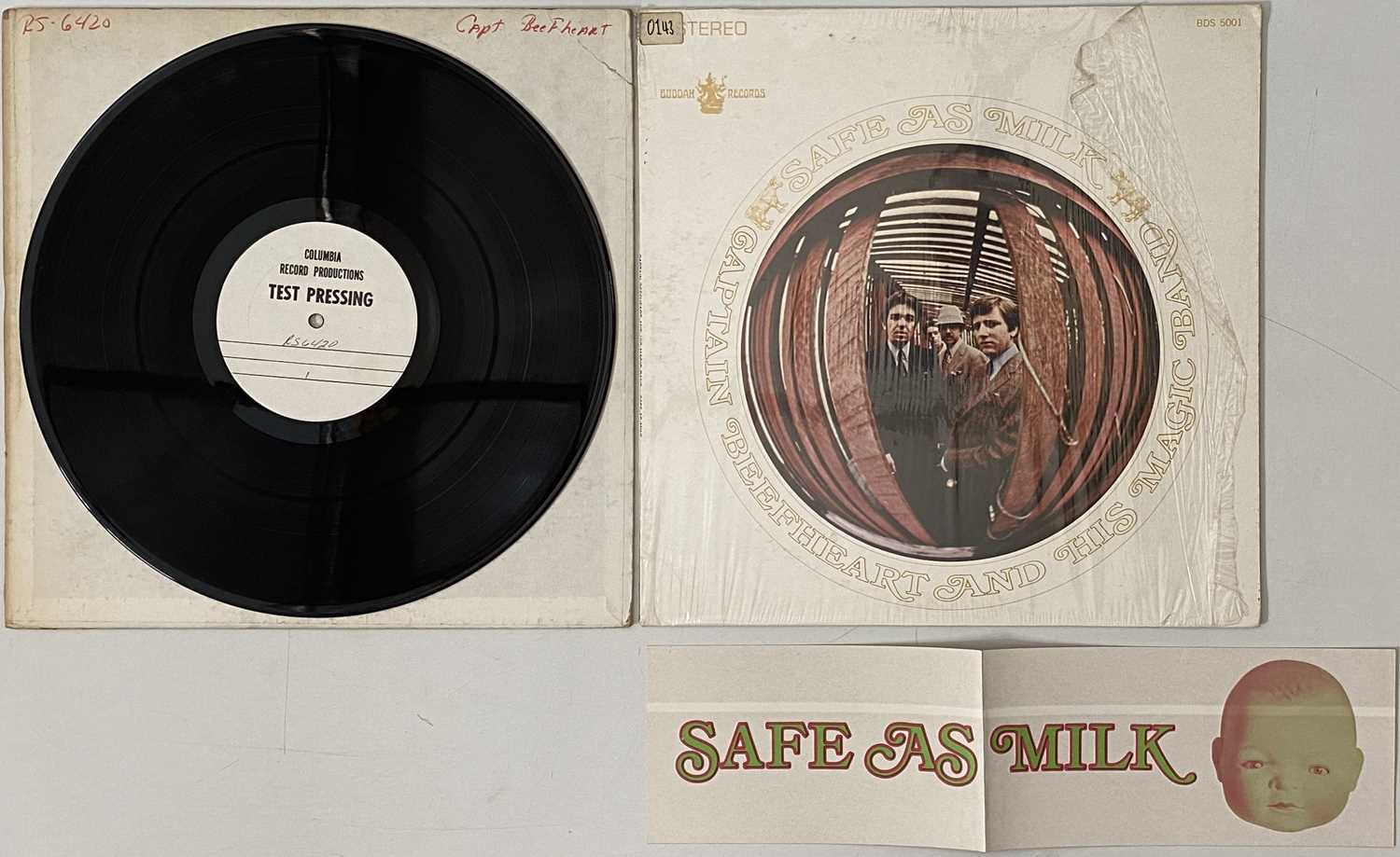 Lot 87 - CAPTAIN BEEFHEART - LICK MY DECALS OFF BABY LP TEST PRESS (INC SLEEVE/ STICKER RARITY)