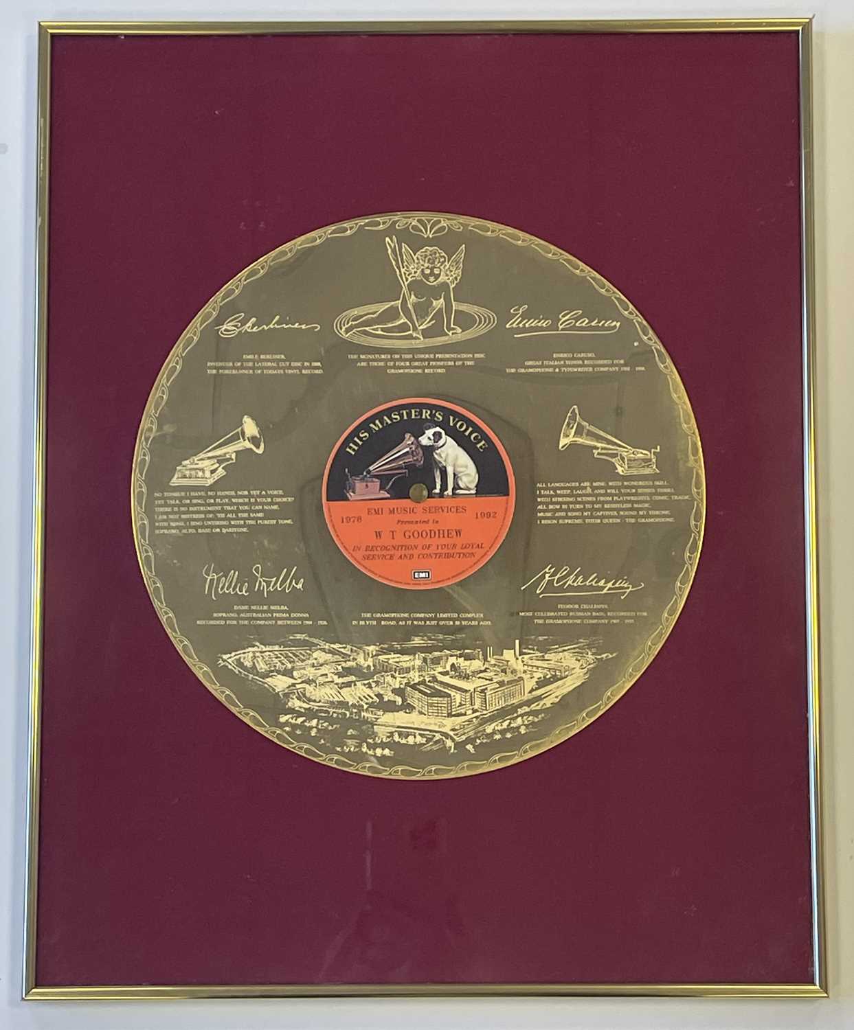 Lot 90 - MEMORABILIA FROM A LONG SERVING EMPLOYEE AT EMI, HAYES INC PRESENTATIONS AWARDS.