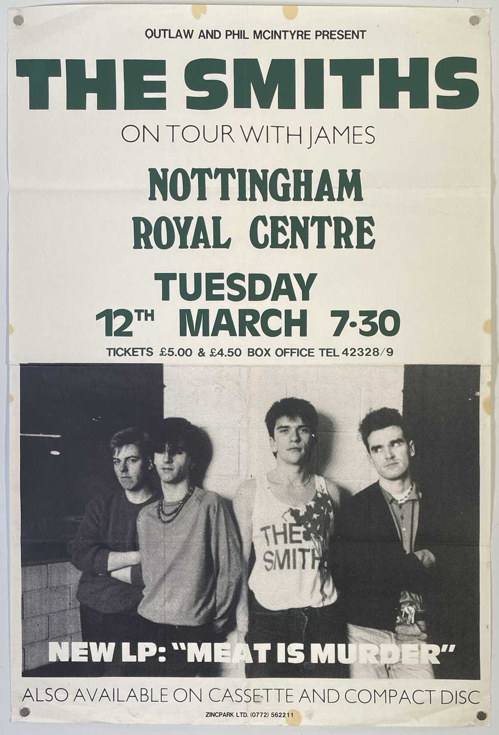 Lot 133 - THE SMITHS - ORIGINAL 1985 NOTTINGHAM CONCERT POSTER.