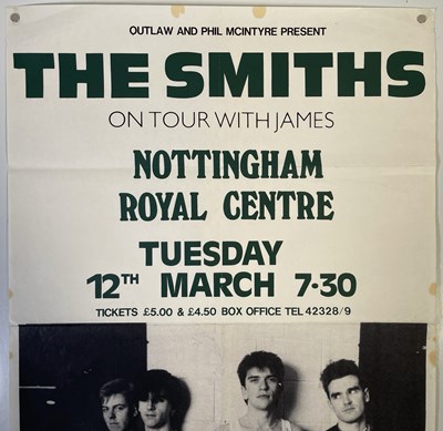 Lot 133 - THE SMITHS - ORIGINAL 1985 NOTTINGHAM CONCERT POSTER.