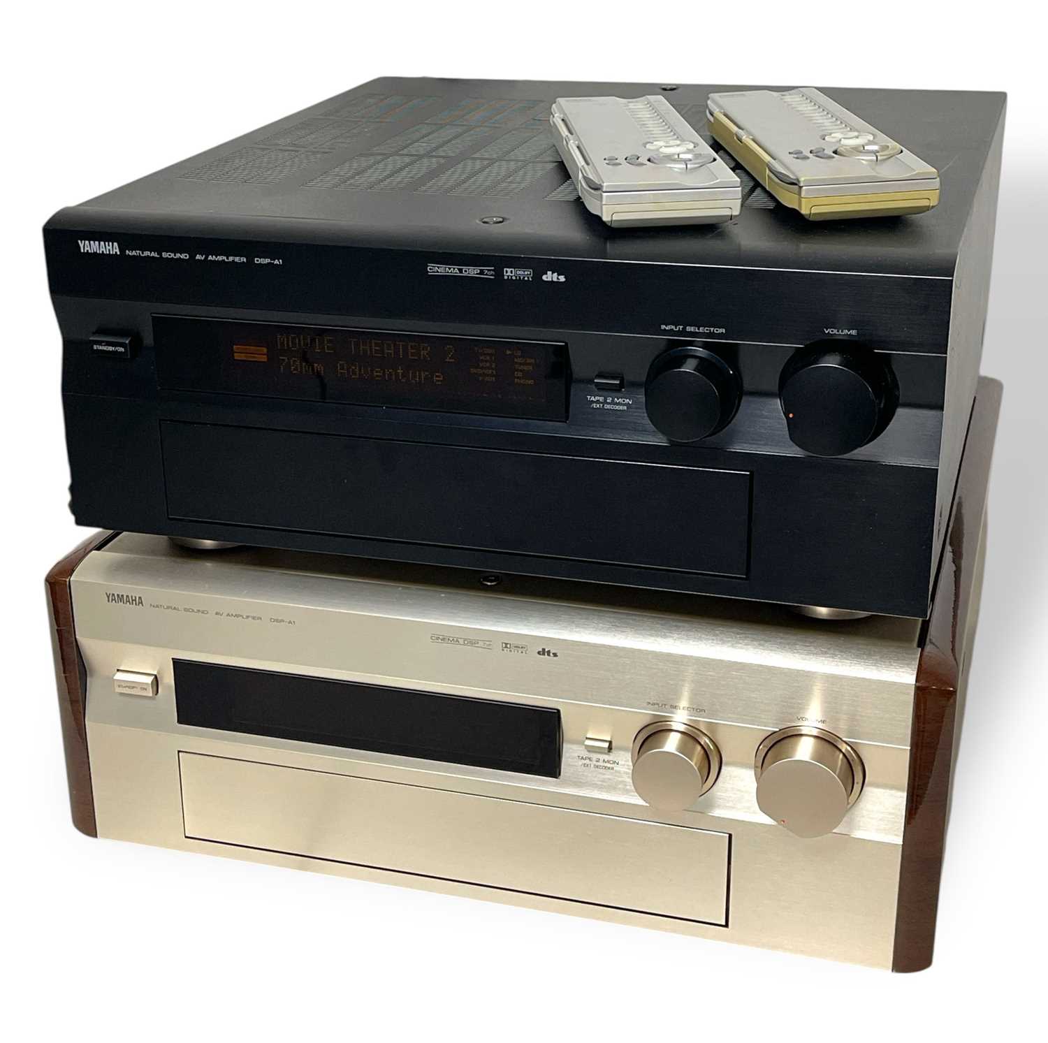Lot 25 - TWO YAMAHA DSP-A1 NATURAL SOUND AV AMPLIFIERS WITH REMOTES
