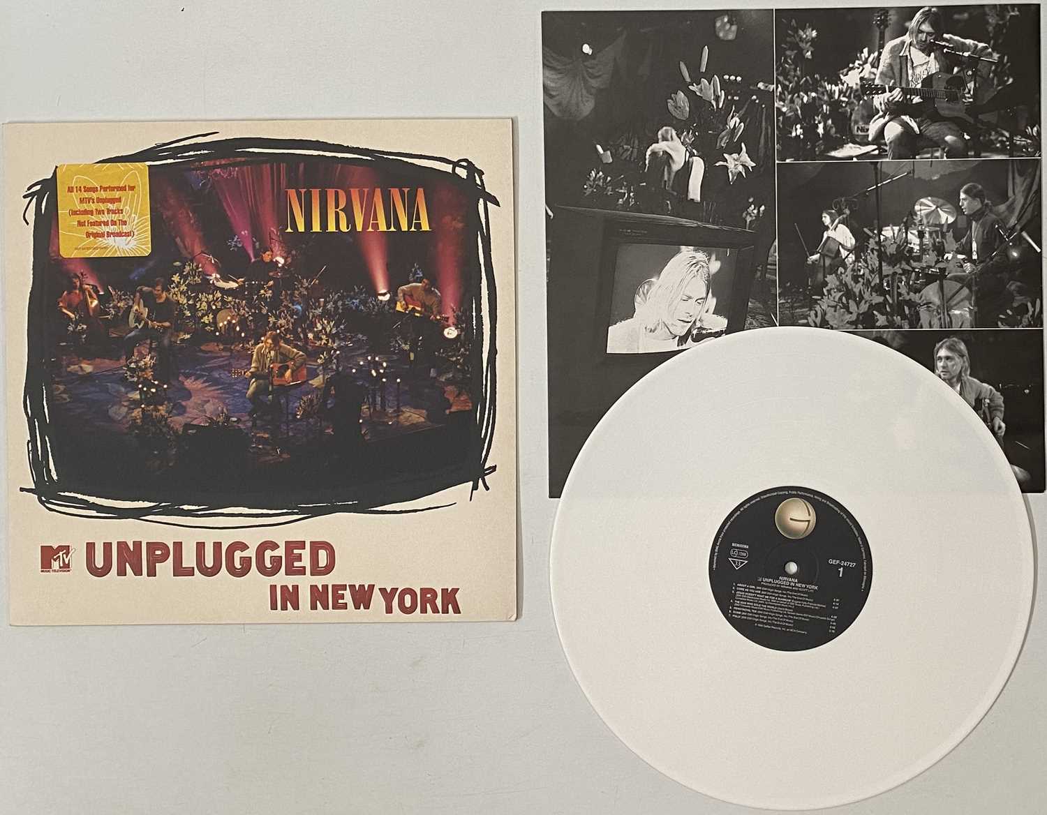 Lot 94 - NIRVANA - MTV UNPLUGGED IN NEW YORK LP (WHITE VINYL - GEF-24727)