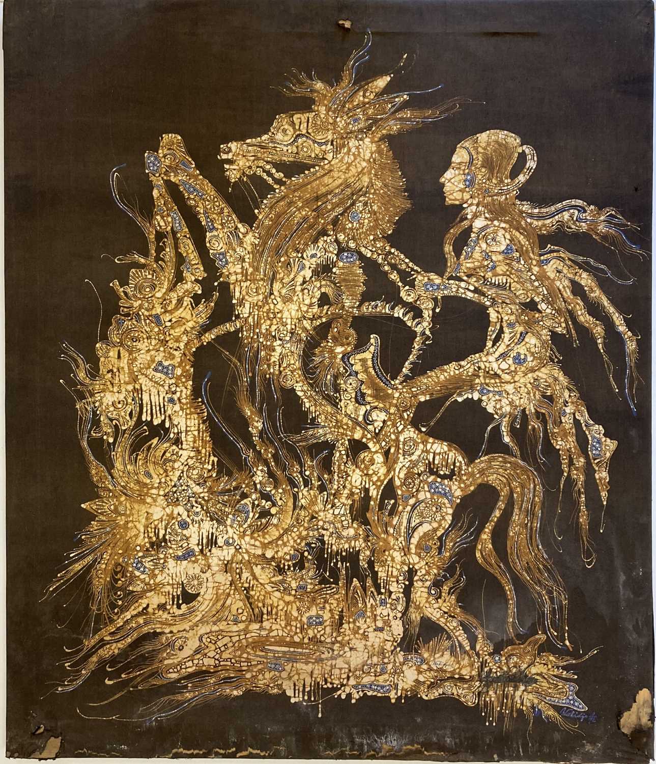Lot 13 - PRINTED FABRIC ART - 'HAKIDJO'.