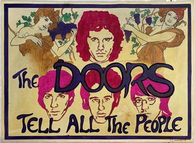 Lot 212 - HAND PAINTED POSTER ART - DOORS / RAMONES / IGGY POP.