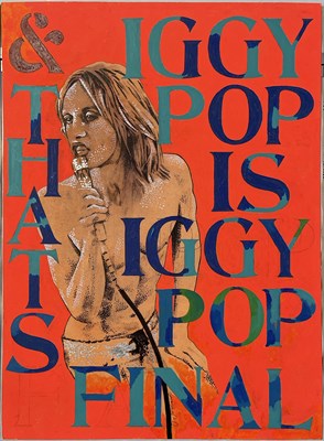 Lot 212 - HAND PAINTED POSTER ART - DOORS / RAMONES / IGGY POP.