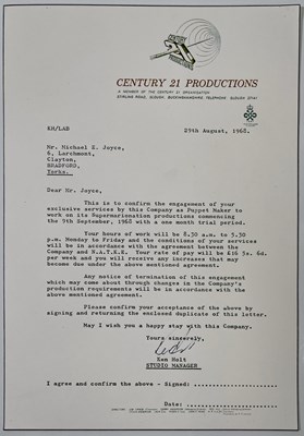 Lot 392 - THE MICHAEL JOYCE COLLECTION - ORIGINAL CENTURY 21 CORRESPONDENCE.