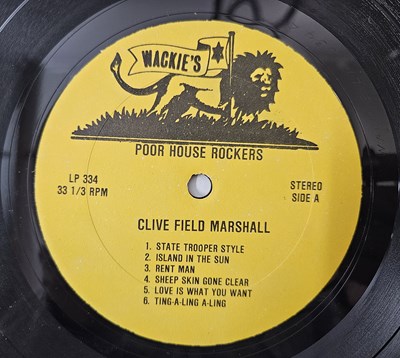 Lot 64 - CLIVE FIELD MARSHALL - 'POOR HOUSE ROCKERS' LP 1981 USA WACKIES LABEL ROOTS REGGAE