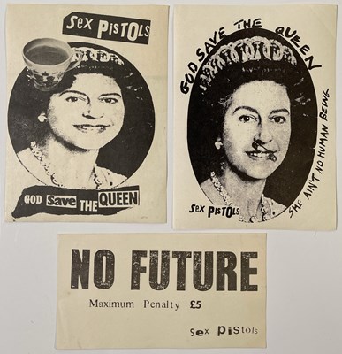 Lot 439 - THE SEX PISTOLS - GOD SAVE THE QUEEN STICKERS.