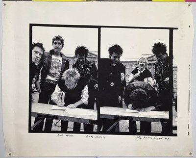 Lot 434 - SEX PISTOLS - A&M SIGNING - LARGE PHOTO PRINT / 1996 FINSBURY PARK POSTER.