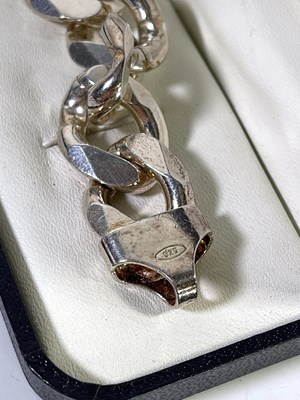 Lot 1 - STERLING SILVER BRACELET.