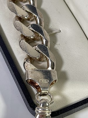 Lot 1 - STERLING SILVER BRACELET.