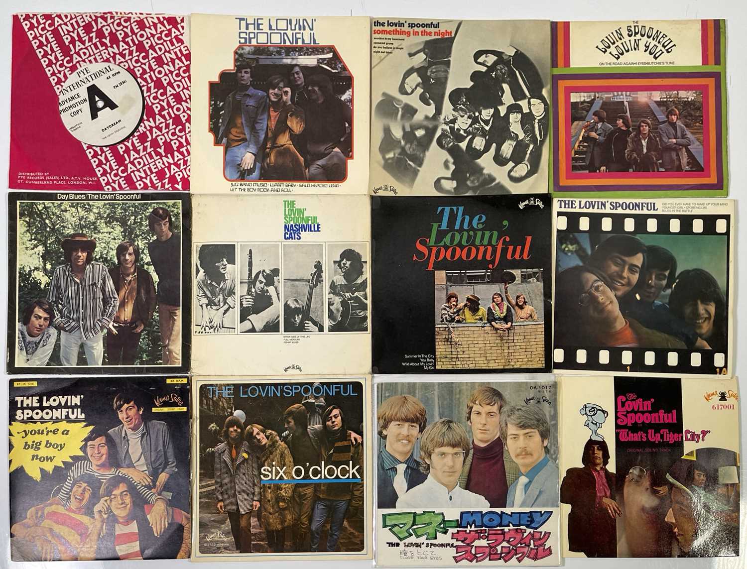 Lot 16 - THE LOVIN' SPOONFUL 7" SINGLES PACK - UK PROMOS, JAPAN AND EURO SLEEVE + MORE