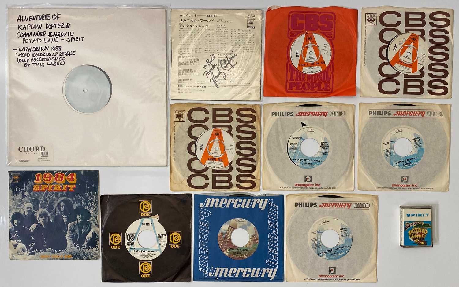 Lot 28 - SPIRIT / RANDY CALIFORNIA LPs / 7" PACK (INCLUDING RANDY CALIFORNIA SIGNED 7" AND CASSETTE)