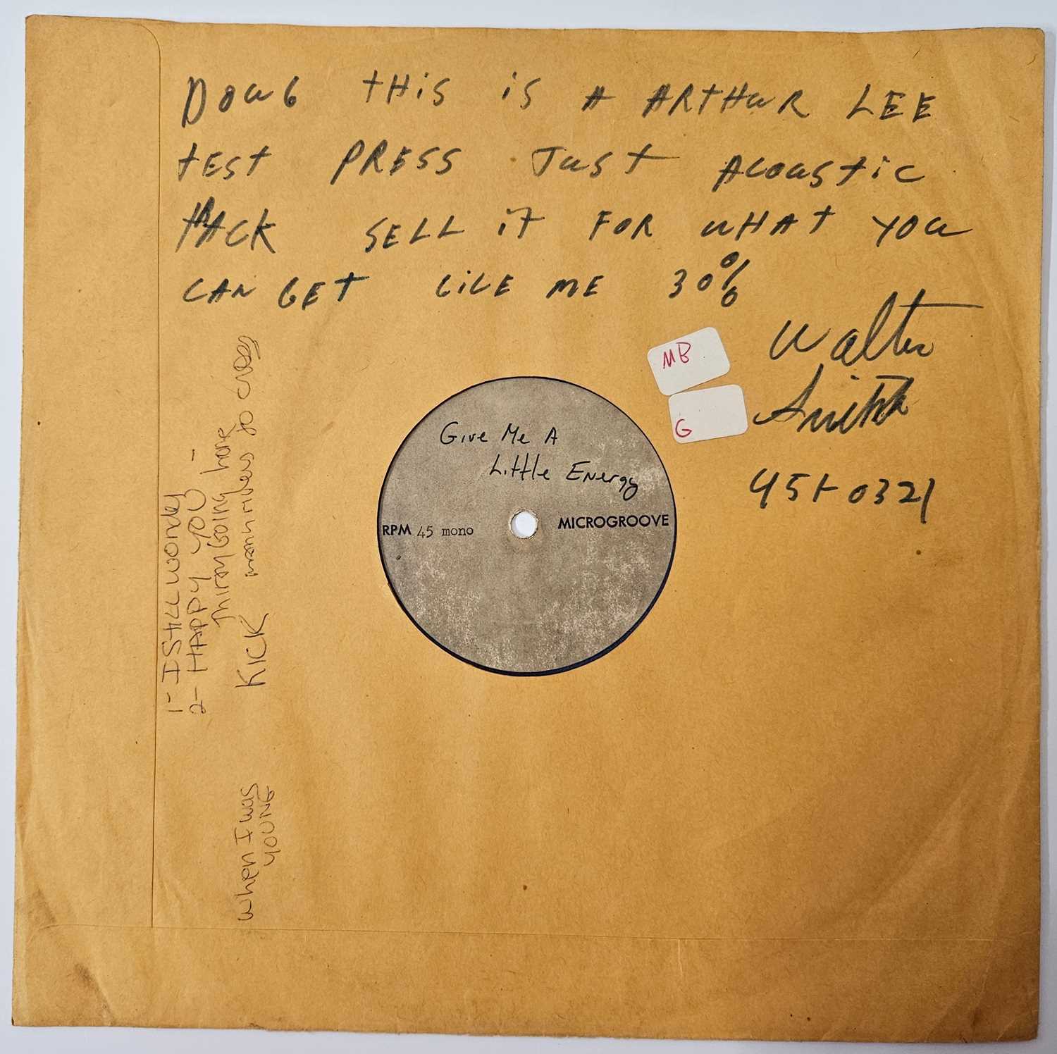 Lot 47 - ARTHUR LEE - GIVE ME A LITTLE ENERGY 10" ACETATE