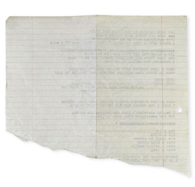 Lot 508 - BOB DYLAN TYPEWRITTEN WORKING LYRICS FOR 'I'M NOT THERE'