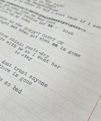 Lot 508 - BOB DYLAN TYPEWRITTEN WORKING LYRICS FOR 'I'M NOT THERE'