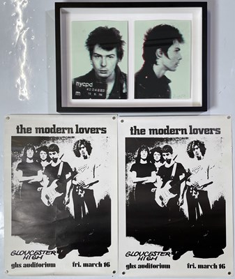 Lot 385 - PUNK - SEX PISTOLS - SID VICIOUS ARTIST SIGNED PRINT / JONATHAN RICHMAN POSTERS.