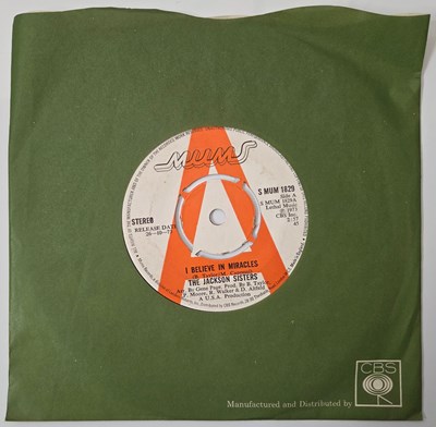 Lot 132 - THE JACKSON SISTERS - I BELIEVE IN MIRACLES 7" (PROMO - S MUM 1829)