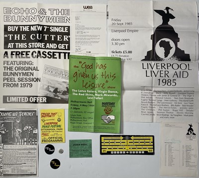 Lot 313 - LIVERPOOL BANDS INC ECHO AND THE BUNNYMEN - MEMORABILIA INC POSTERS.