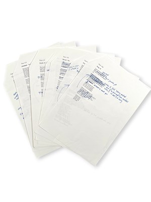 Lot 361 - BLUR - A COLLECTION OF HANDWRITTEN LYRICS FOR 'BLUR' (1997) BY DAMON ALBARN, C 1996.