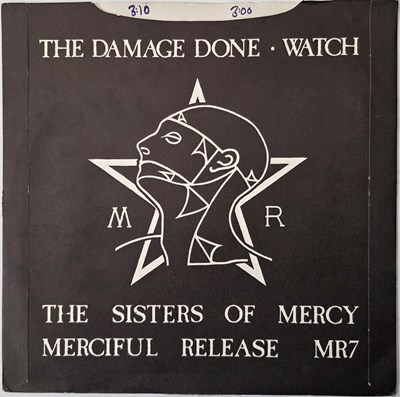 Lot 8 - THE SISTERS OF MERCY - 'THE DAMAGED DONE' 7" - UK 1980 ORIGINAL W/ LETTERS, PRESS SLIP