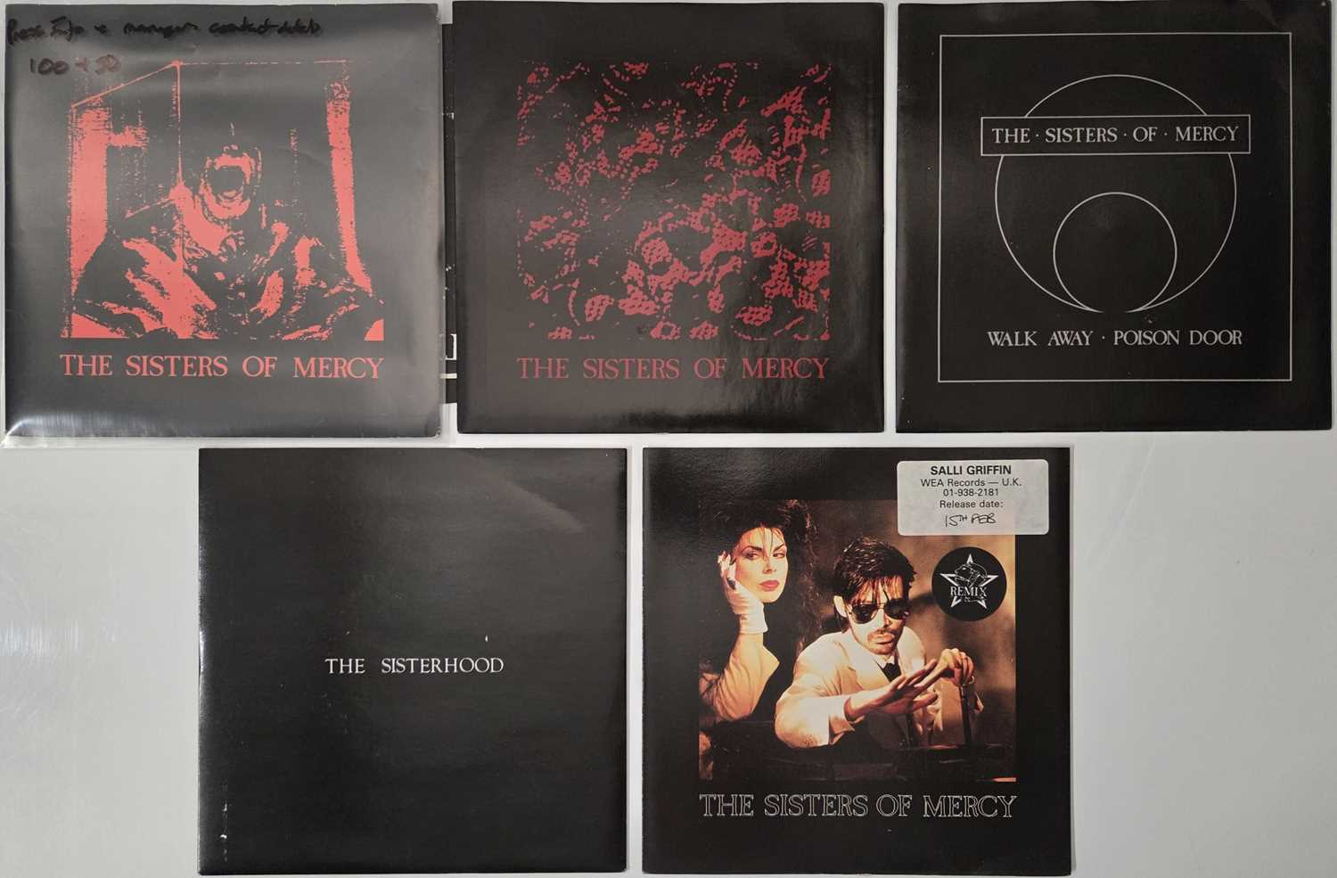 Lot 9 - SISTERS OF MERCY 7" SINGLE PACK - WITH PRESS INFO AND MANAGER CONTACT