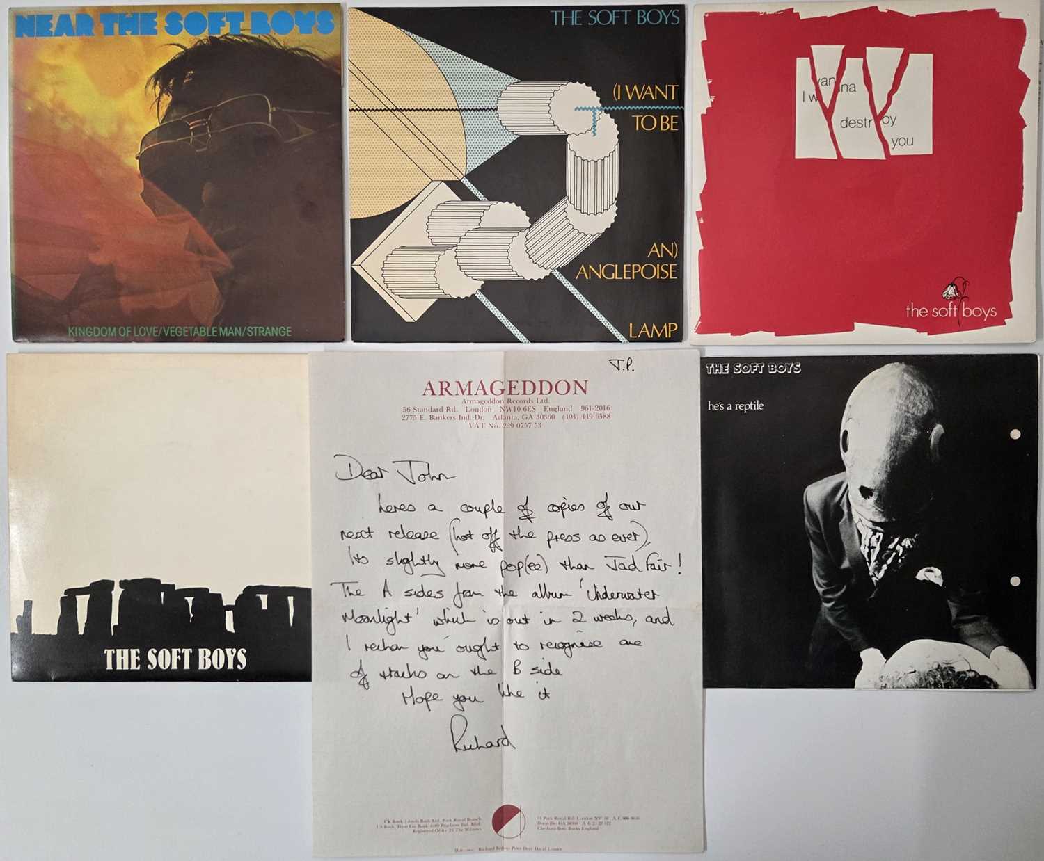 Lot 13 - THE SOFT BOYS 7" SINGLES PACK - WITH LETTERS AND PRESS MATERIAL - UK PSYCH POWER POP