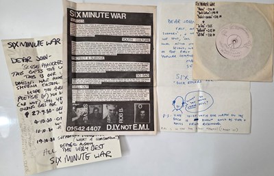 Lot 17 - SIX MINUTE WAR 7" SINGLES PACK - RARE 1980'S PRIVATE PRESS PUNK W/ WHITE LABELS