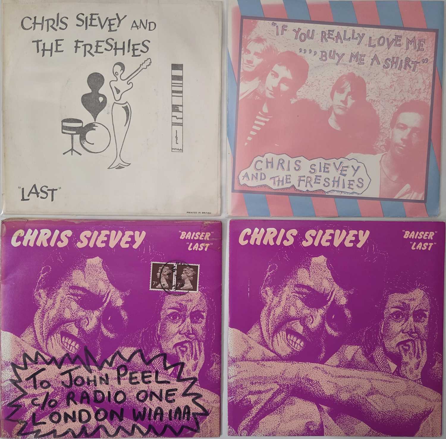 Lot 18 - CHRIS SIEVEY & THE FRESHIES - 7" SINGLES PACK WITH PROMOS, PRESS MATERIAL, LETTERS ETC