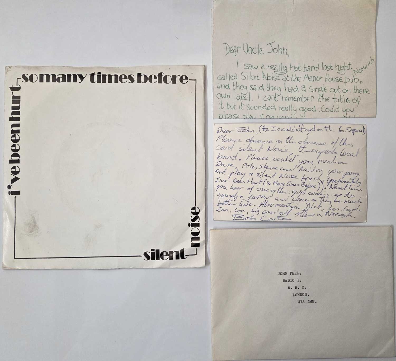 Lot 19 - SILENT NOISE - 'I'VE BEEN HURT SO MANY TIMES BEFORE' 7" - UK 1979 W/ SEALED LETTER!