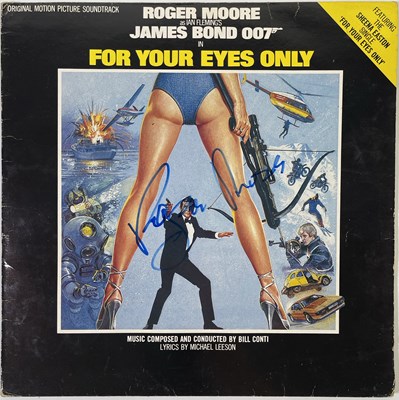 Lot 122 - JAMES BOND - FOR YOUR EYES ONLY SOUNDTRACK LP SIGNED BY ROGER MOORE.