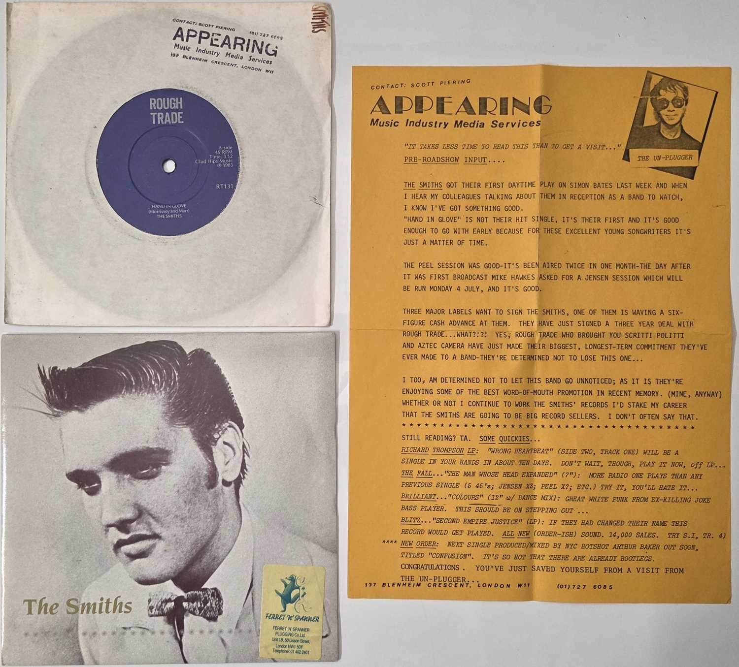 Lot 23 - THE SMITHS 7" SINGLES PACK W/ 'HAND IN GLOVE' PRE-RELEASE/PROMO PACK