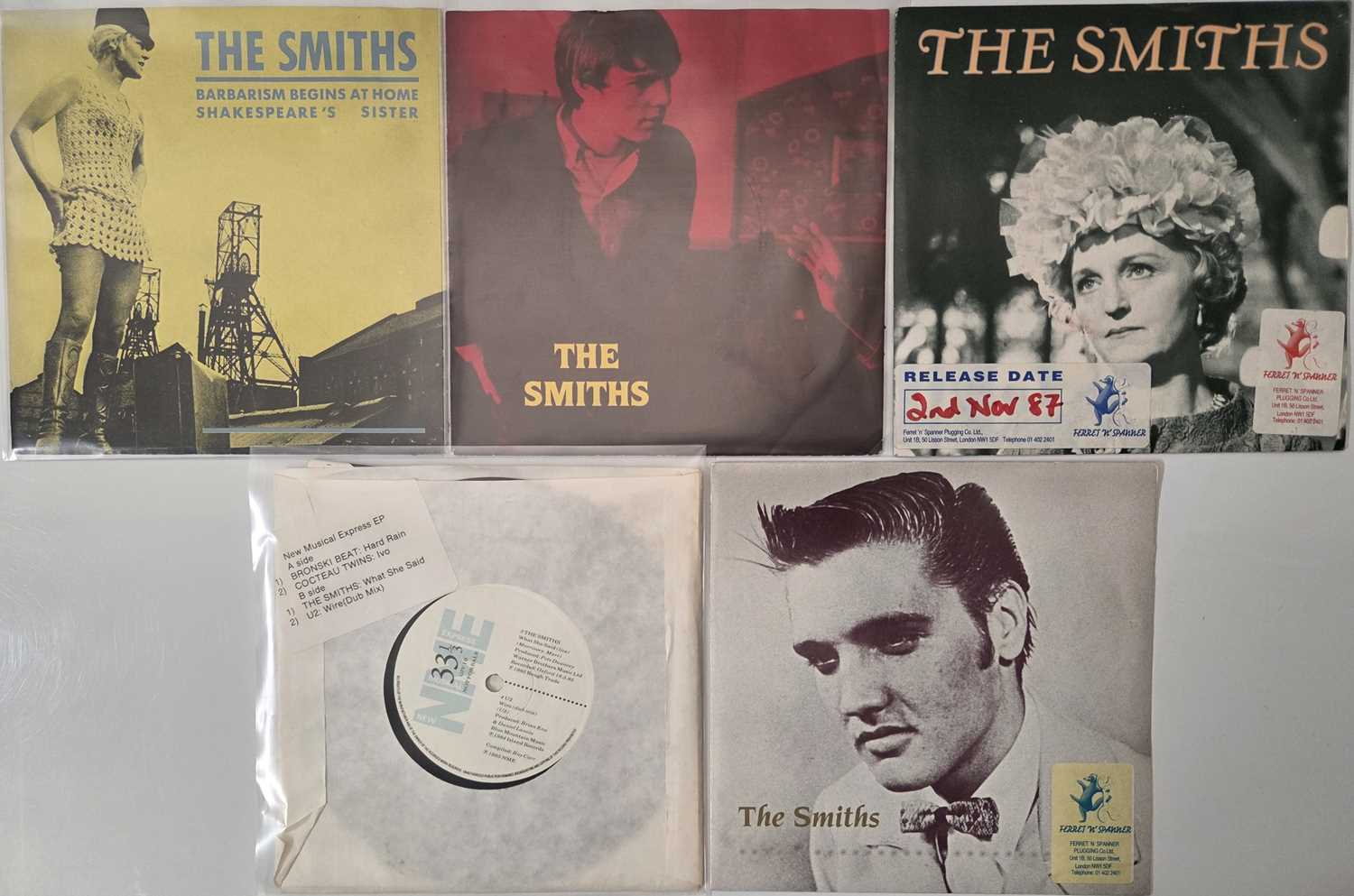 Lot 25 - THE SMITHS 7" SINGLES PACK - W/ GERMAN PICTURE SLEEVES, NME PRESS MATERIAL + MORE