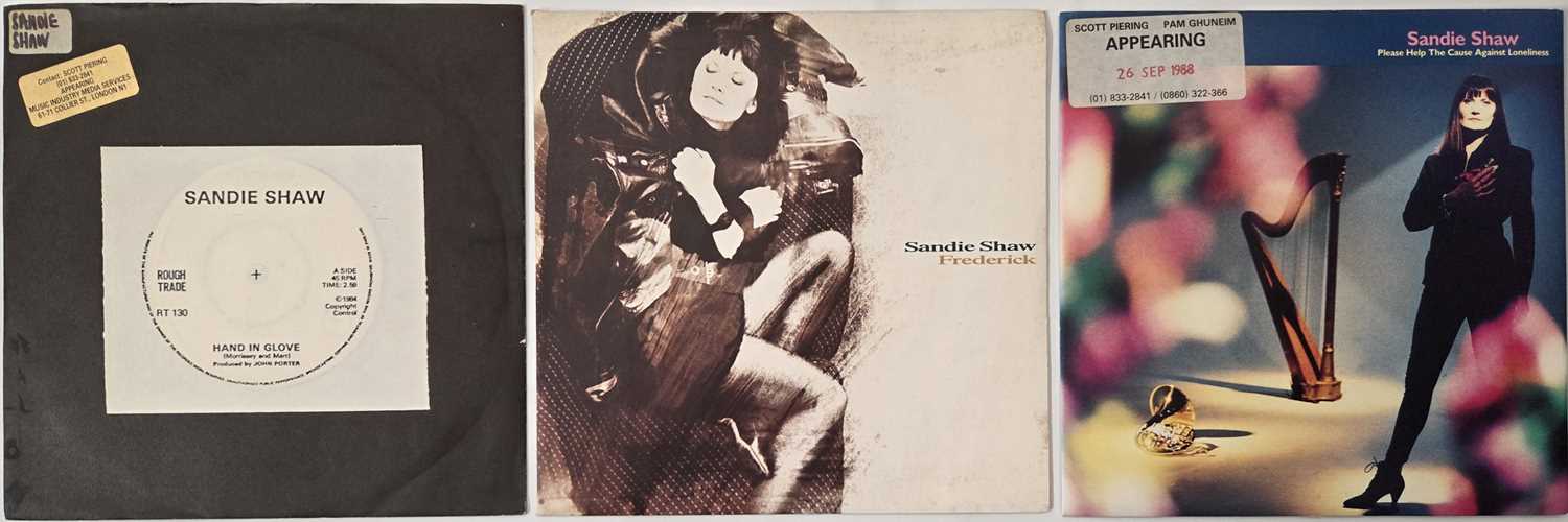 Lot 26 - SANDIE SHAW 7" SINGLES PACK - INC. 'HAND IN GLOVE' WHITE LABEL PRESSING