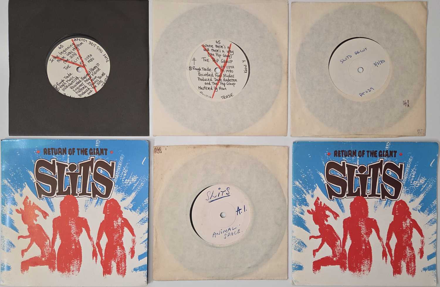 Lot 28 - THE SLITS 7" SINGLES PACK - WITH TEST PRESSINGS, RARE PRESS KITS + MORE